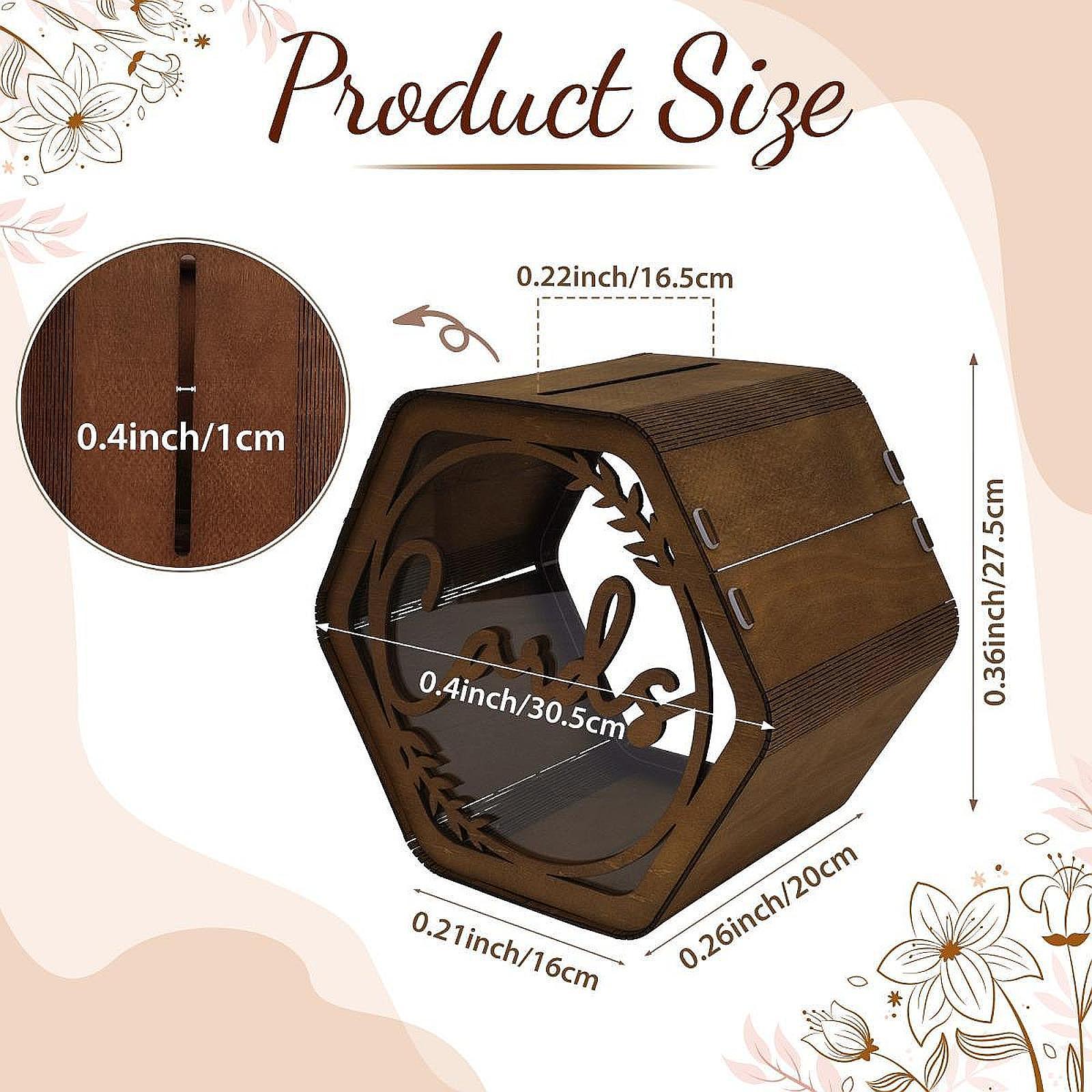 Wedding Card Box - 結婚式のカードボックス スロット付き 装飾的なグリーティングカードボックス 木製ギフトカードボックス 結婚披露宴 誕生日
