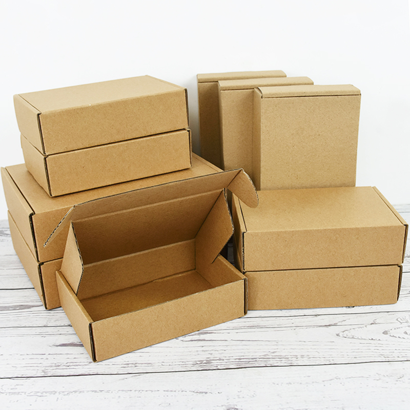 Wedding Supply.Box - 茶色のクラフト紙のギフト包装箱,段ボール箱,クリスマスギフト,誕生日パーティー,3サイズ,5個