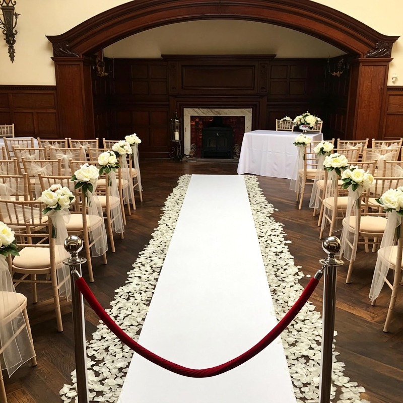 Aisle Runner White - 白い通路用ランナーカーペット、屋内または屋外の階段、セレモニー、パーティー、イベントの装飾に使用されます