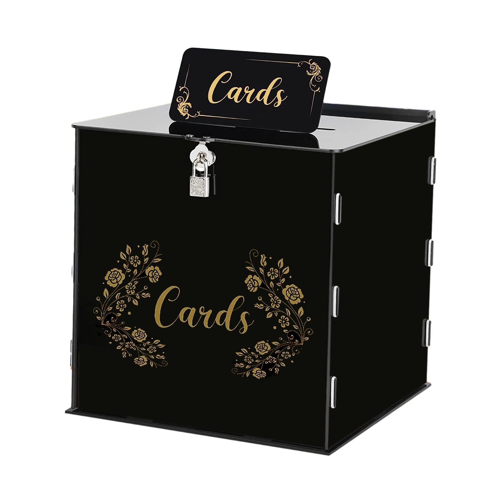 Wedding Card Box - アクリル製結婚祝いカードボックス、お金ギフトホルダーボックス、グリーティングカードホルダーボックス