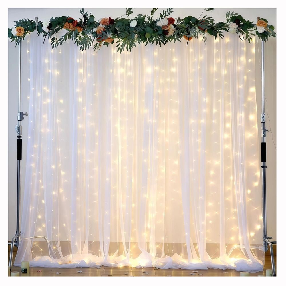 Wedding Backdrop Curtain - カーテン ホワイト ウェディング バックドロップ 3メートル チュール