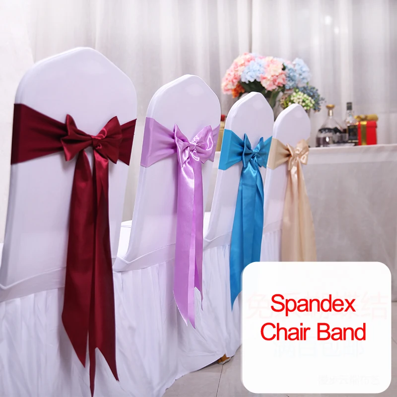 Chair Sash Organza - サテンスパンデックスの椅子カバー,リボン付き,25個,結婚披露宴の装飾用,装飾