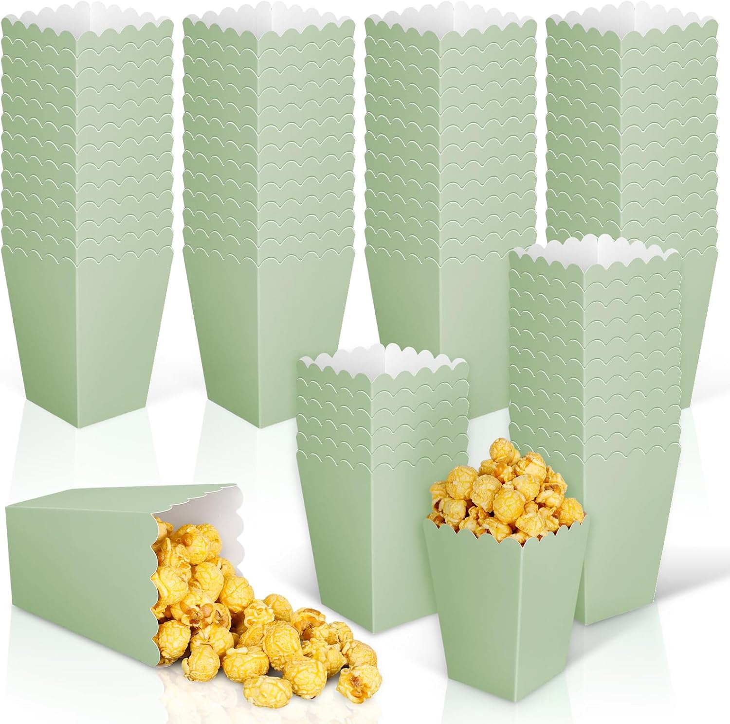 Wedding Supply.Box - 12 個セージグリーンミニポップコーンボックスグリーンポップコーンバケツキャンディー好意ボックス映画ナイトパーティー用品