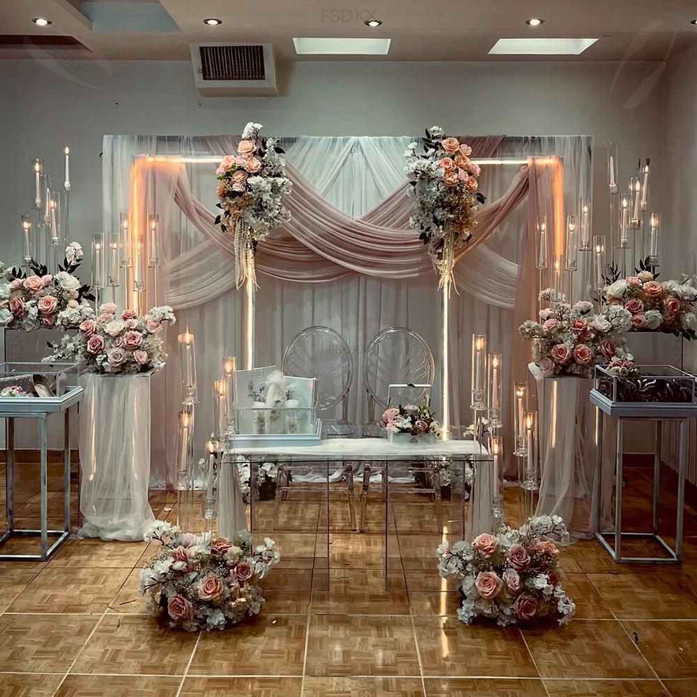 卸売 高級 カスタムメイド 計測対応 ホワイト ドレープ バ - Wedding Backdrop Curtain のレビューと価格