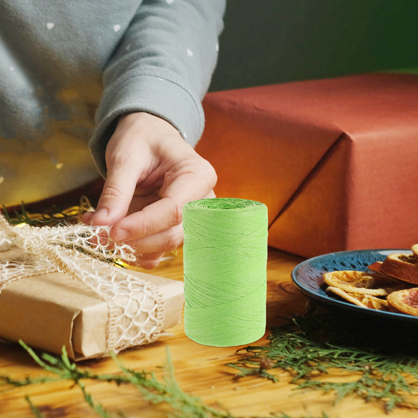 ラフィアペーパーリボン カラフルな包装紐 ブーケラッピング  - Papercraft Supply Ribbon のレビューと価格