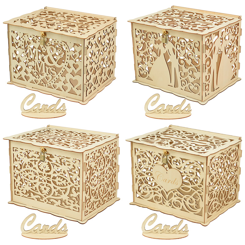 30X24X21cm DIY ウェディングギフトカードボック - Wedding Card Box のレビューと価格