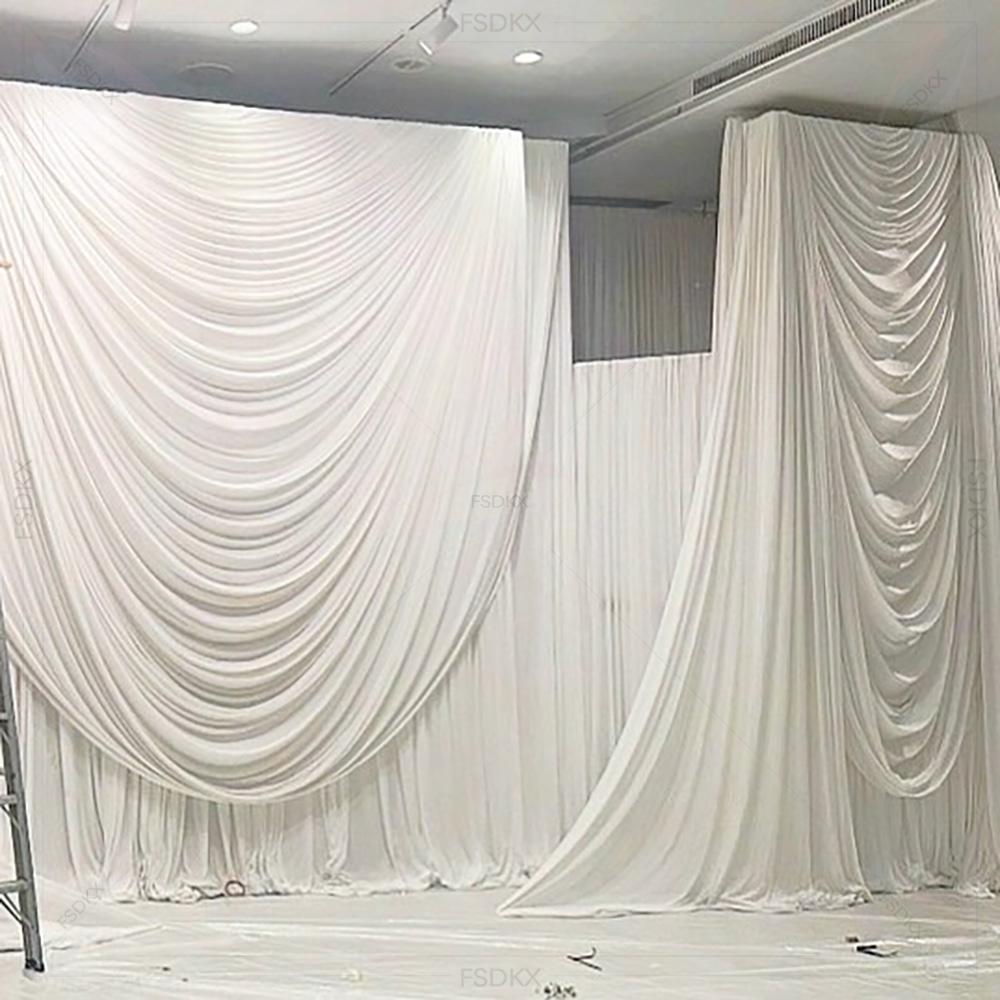 FSDKX 格安 ホワイト アイスシルク生地 ウェディングパ - Wedding Backdrop Curtain のレビューと価格
