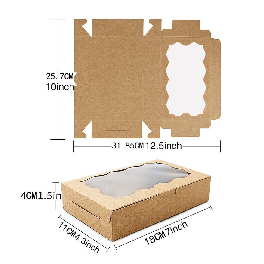 10/30/50 個クラフト紙ケーキキャンディボックス長方形 - Wedding Supply.Box のレビューと価格