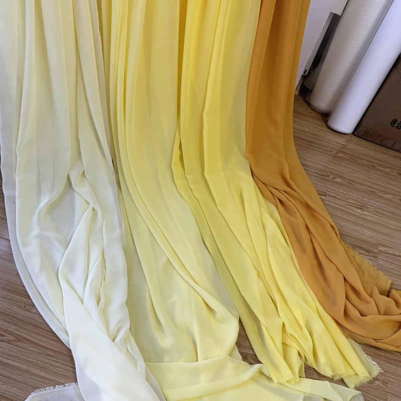 結婚式のパーティーの装飾用のシフォン生地,白,黄色,白,手作 - Wedding Backdrop Curtain のレビューと価格