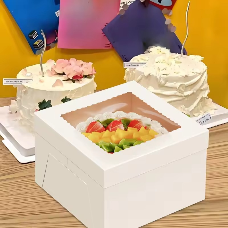 yes2/4/6 個使い捨て白いケーキボックス窓付き結婚式誕 - Wedding Supply.Box のレビューと価格