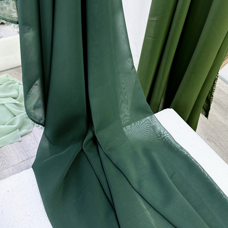 アボカドグリーンのシフォン生地,ブライダルパーティーの装飾, - Wedding Backdrop Curtain のレビューと価格