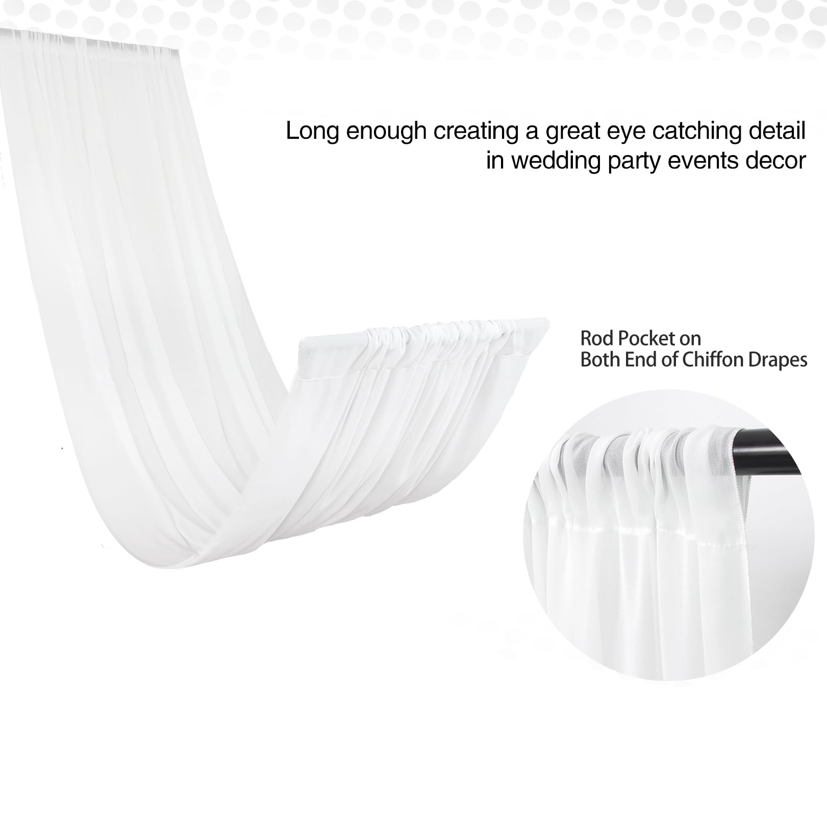 式典用の純粋なシフォンカーテン,結婚式のアーチの装飾,ドレー - Wedding Backdrop Curtain のレビューと価格
