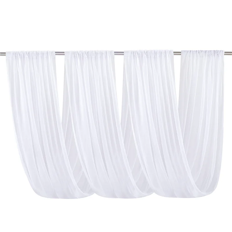 式典用の純粋なシフォンカーテン,結婚式のアーチの装飾,ドレー - Wedding Backdrop Curtain のレビューと価格
