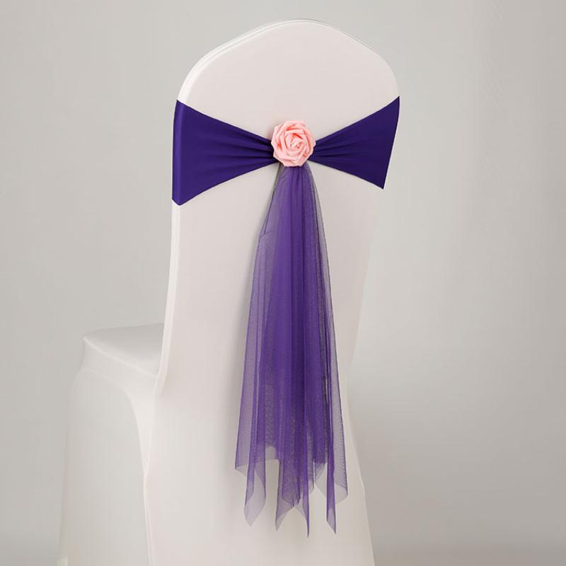 オーガンザチェアサッシュ1個、フラワースパンデックスオーガン - Chair Sash Organza のレビューと価格