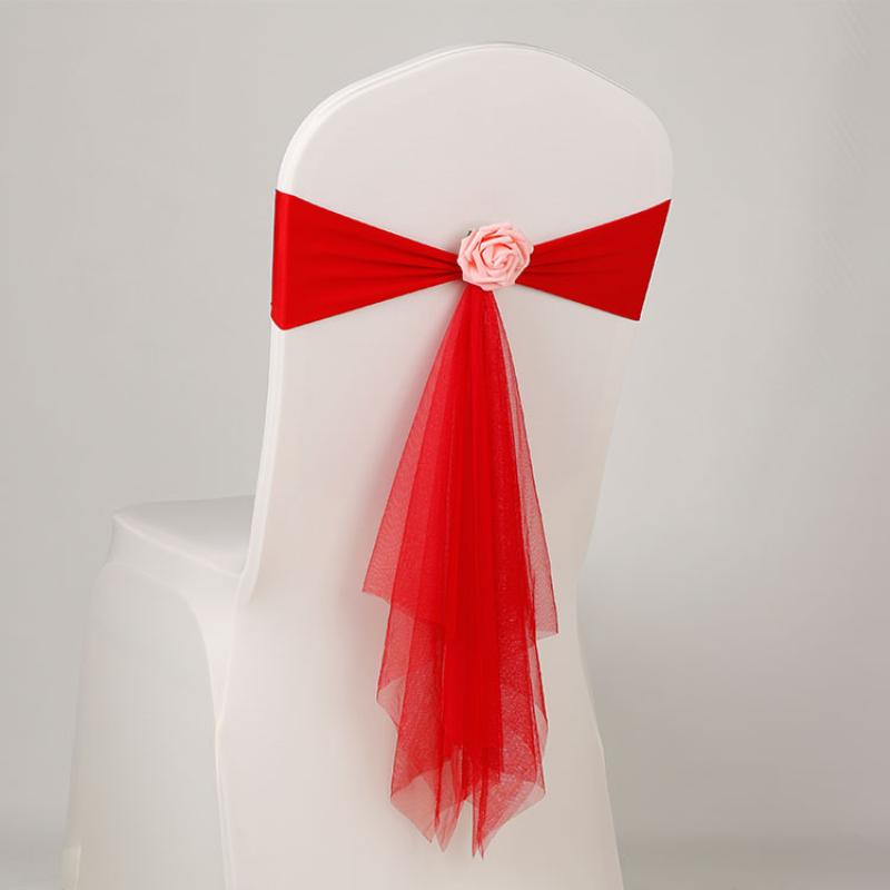 オーガンザチェアサッシュ1個、フラワースパンデックスオーガン - Chair Sash Organza のレビューと価格