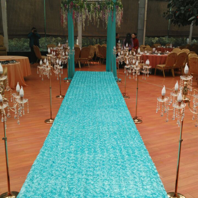 10ヤードサテン生地3Dローズフラワーアイルランナーレッド結 - Wedding Backdrop Curtain のレビューと価格