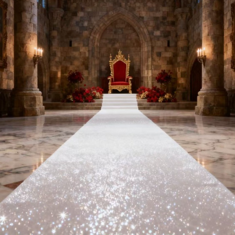 エレガントな白い輝く結婚式の通路、結婚式、バレンタインデー、 - Aisle Runner White のレビューと価格