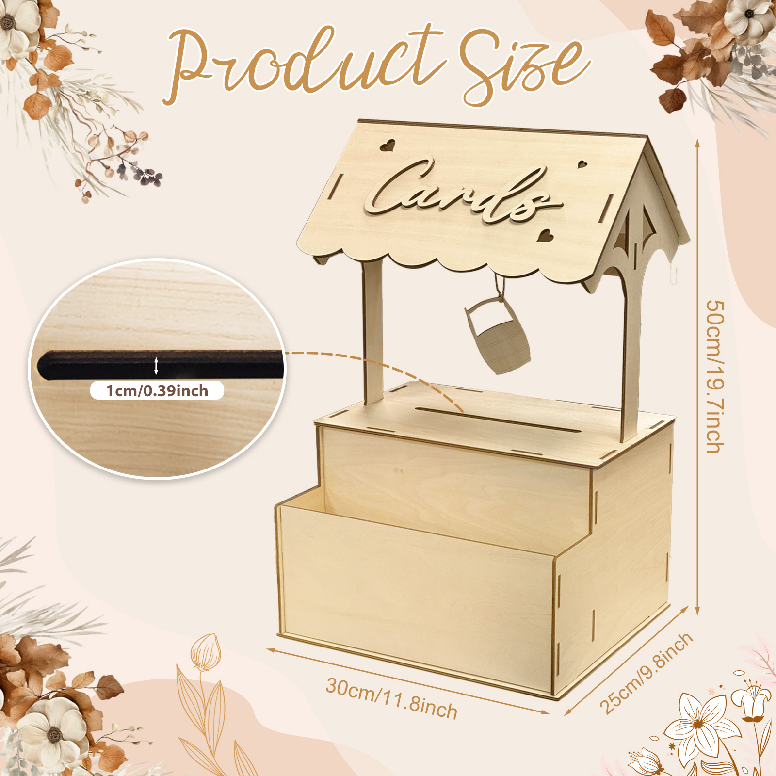 OurWarm フラワーグルーブ ウィッシングウェル カード - Wedding Card Box のレビューと価格