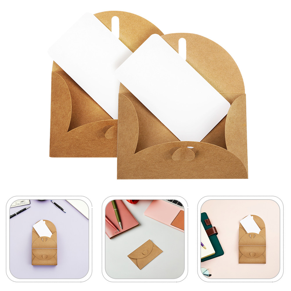 30セット ミニクラフト封筒 ハート型留め具付き ブラウン  - Wedding Envelopes のレビューと価格