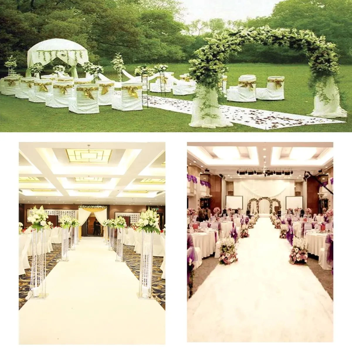 カスタムの結婚式のカーペット,屋外の装飾,不織布,パーティー - Aisle Runner White のレビューと価格