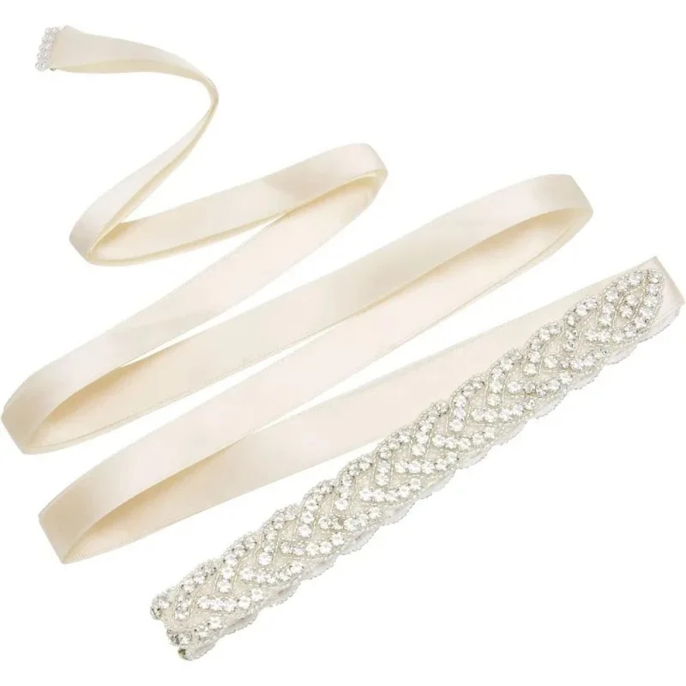 女性用ブライズメイドドレスアクセサリー、ウォーターダイヤモン - Bridal Sash Ribbon のレビューと価格