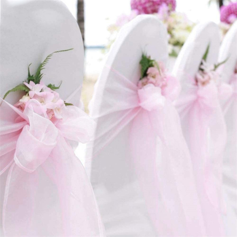 10/50/100 個の結婚式の椅子の装飾オーガンザ椅子サッ - Chair Sash Organza のレビューと価格