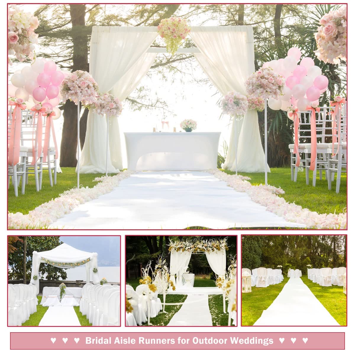 結婚式用の滑り止めカーペット,ホテルの廊下や宴会用の白いカー - Aisle Runner White のレビューと価格
