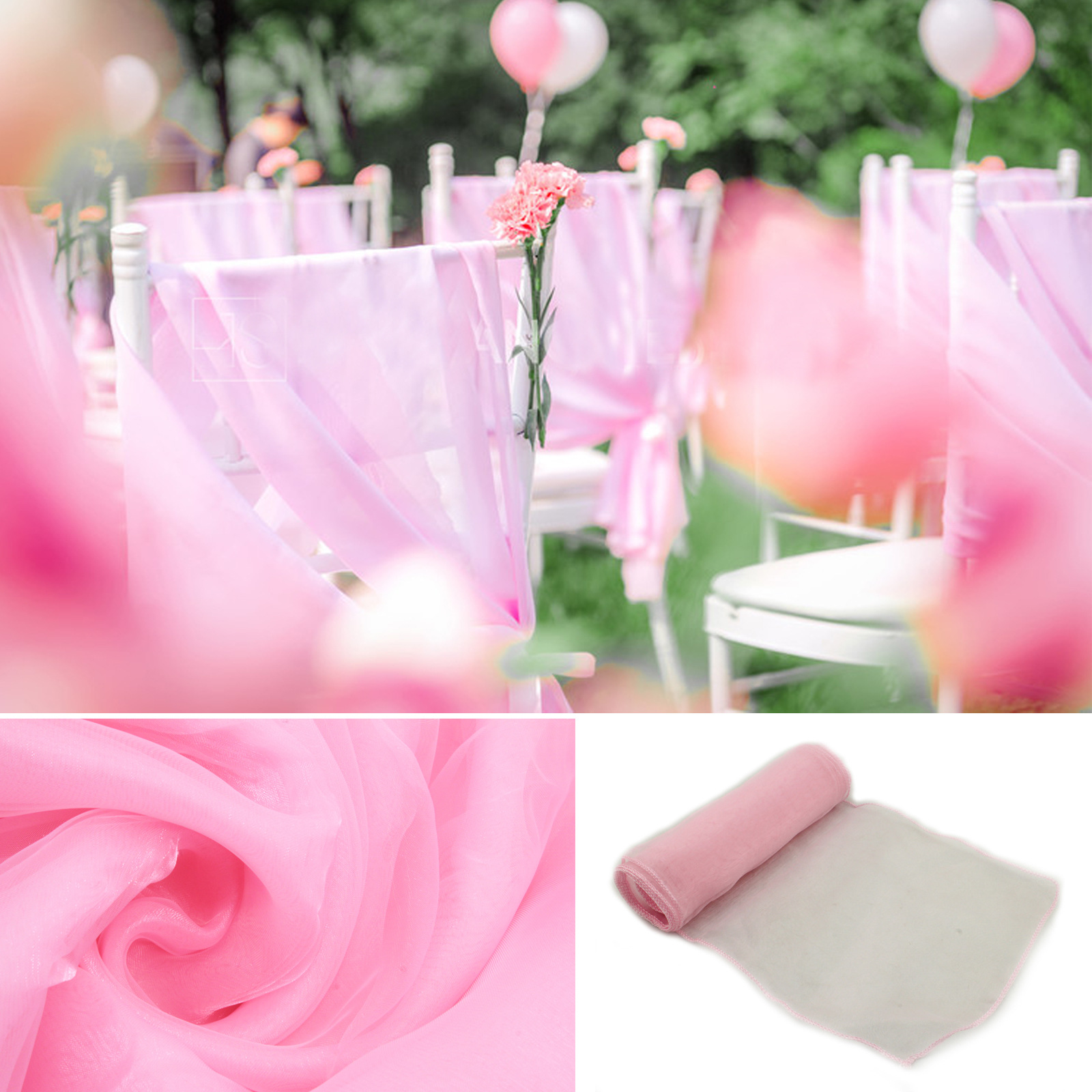 1 個オーガンザ椅子サッシノットバンド椅子弓用ウェディングパ - Chair Sash Organza のレビューと価格